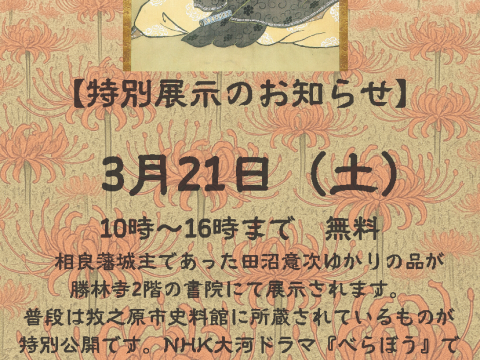 特別展示のご案内勝林寺